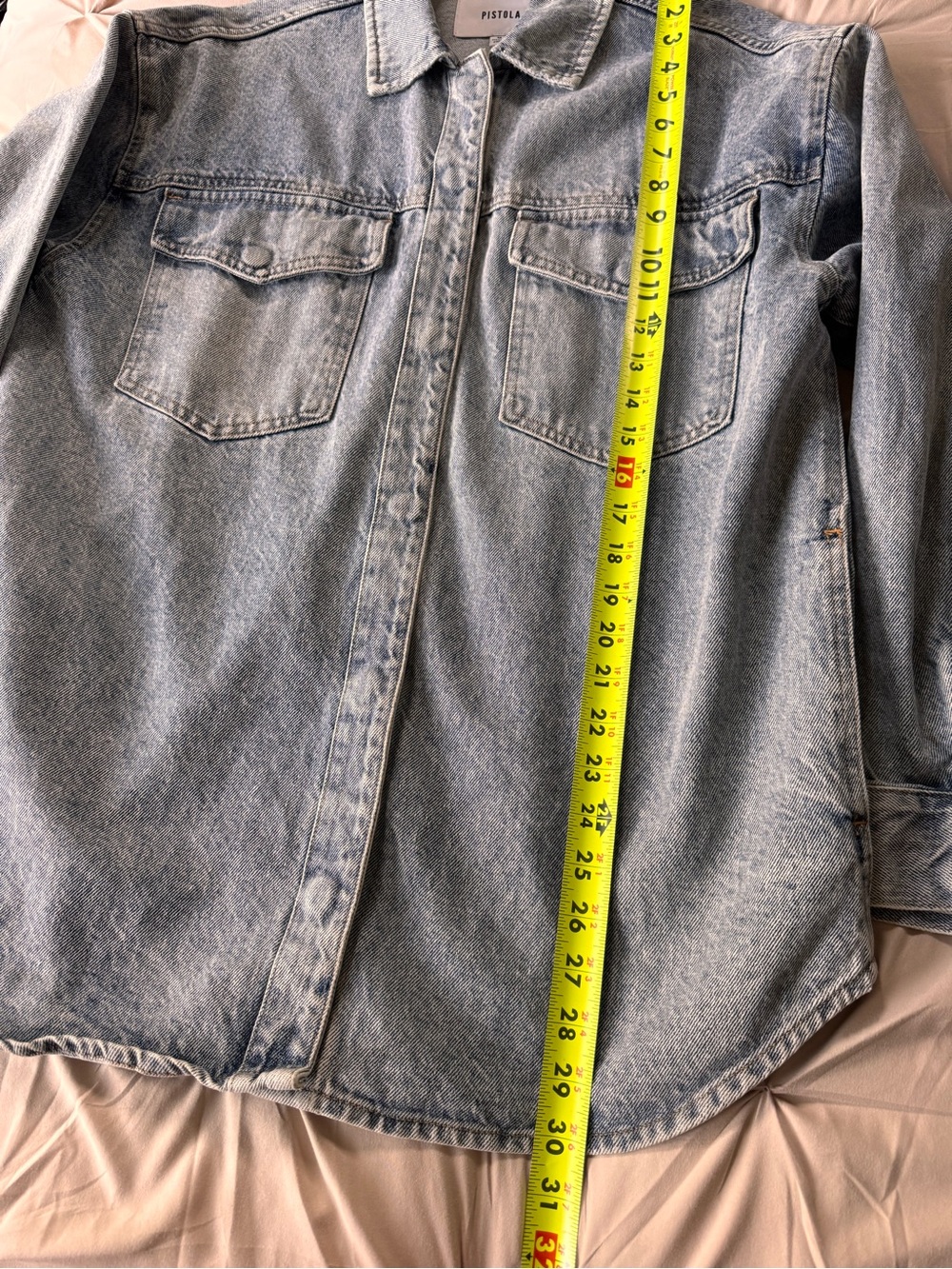 Pistola Mandy Oversized Denim Shacket. Size M. 100% natural fibers. - Picture 9 of 11